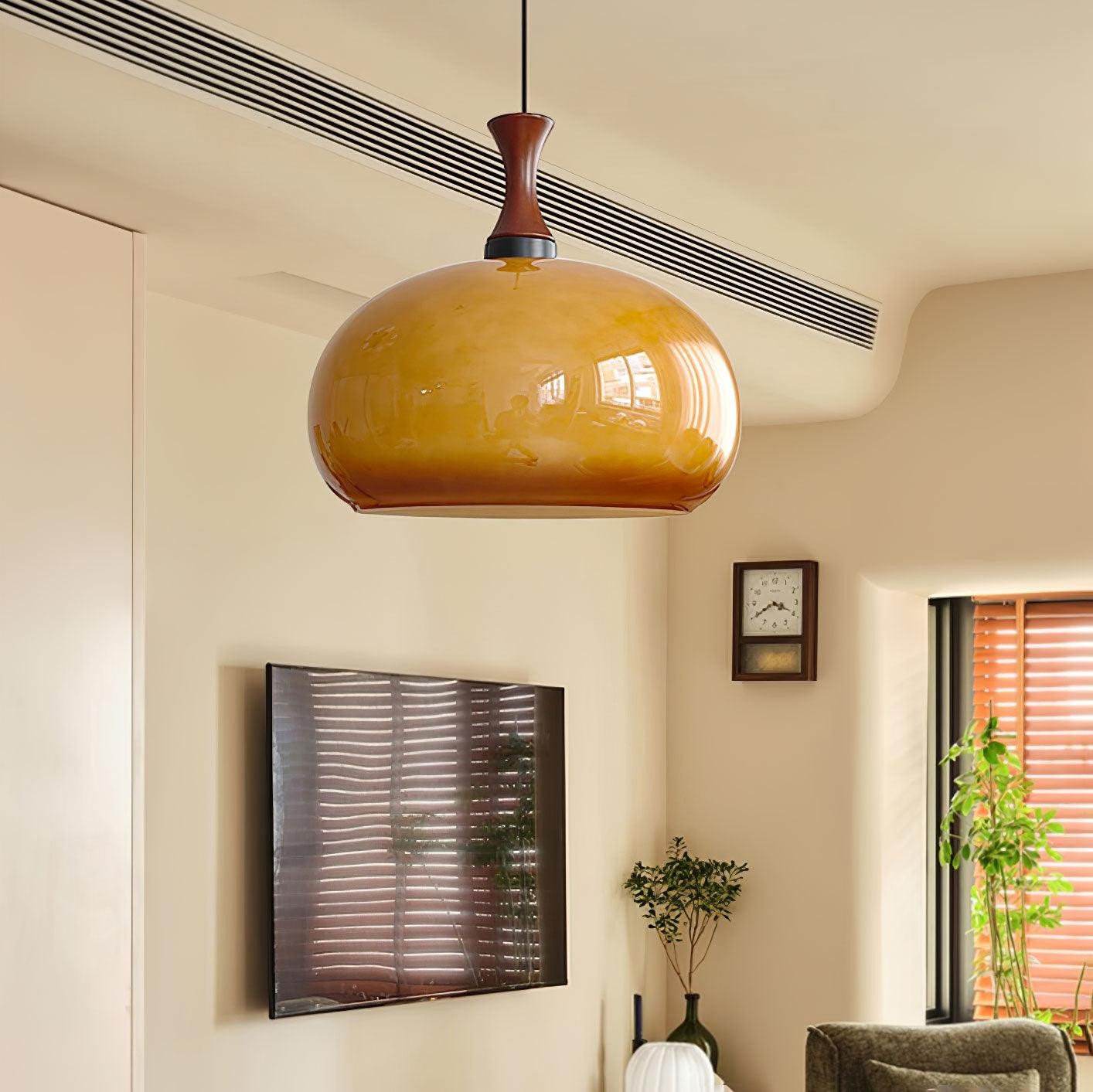 Bolvormige oranje praktische luxe hanglamp HL650