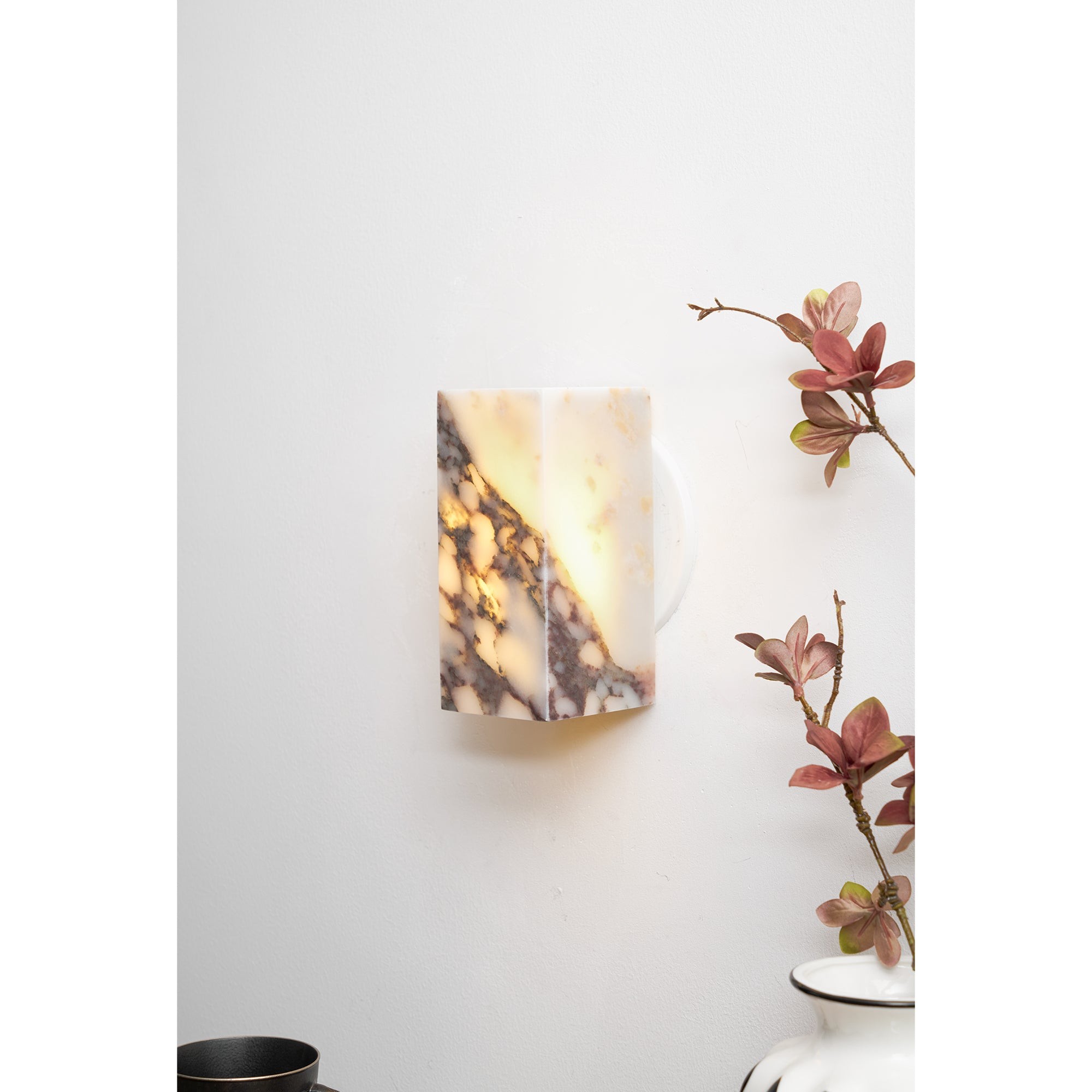 Vierkante marmeren wandlamp HL3178