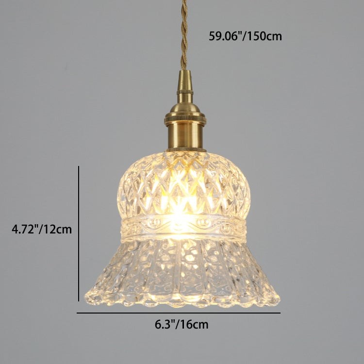Traditionele Japanse messing walnoot glazen keramische cilinder conische bloemkom hanglamp HL1404