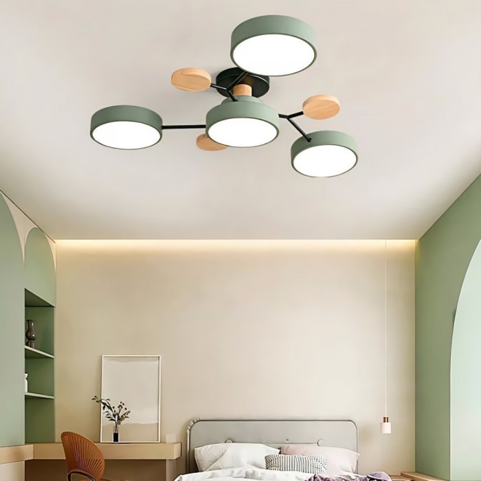Nordic Vertakte Schijf LED Warm Witte Plafondlamp HL314