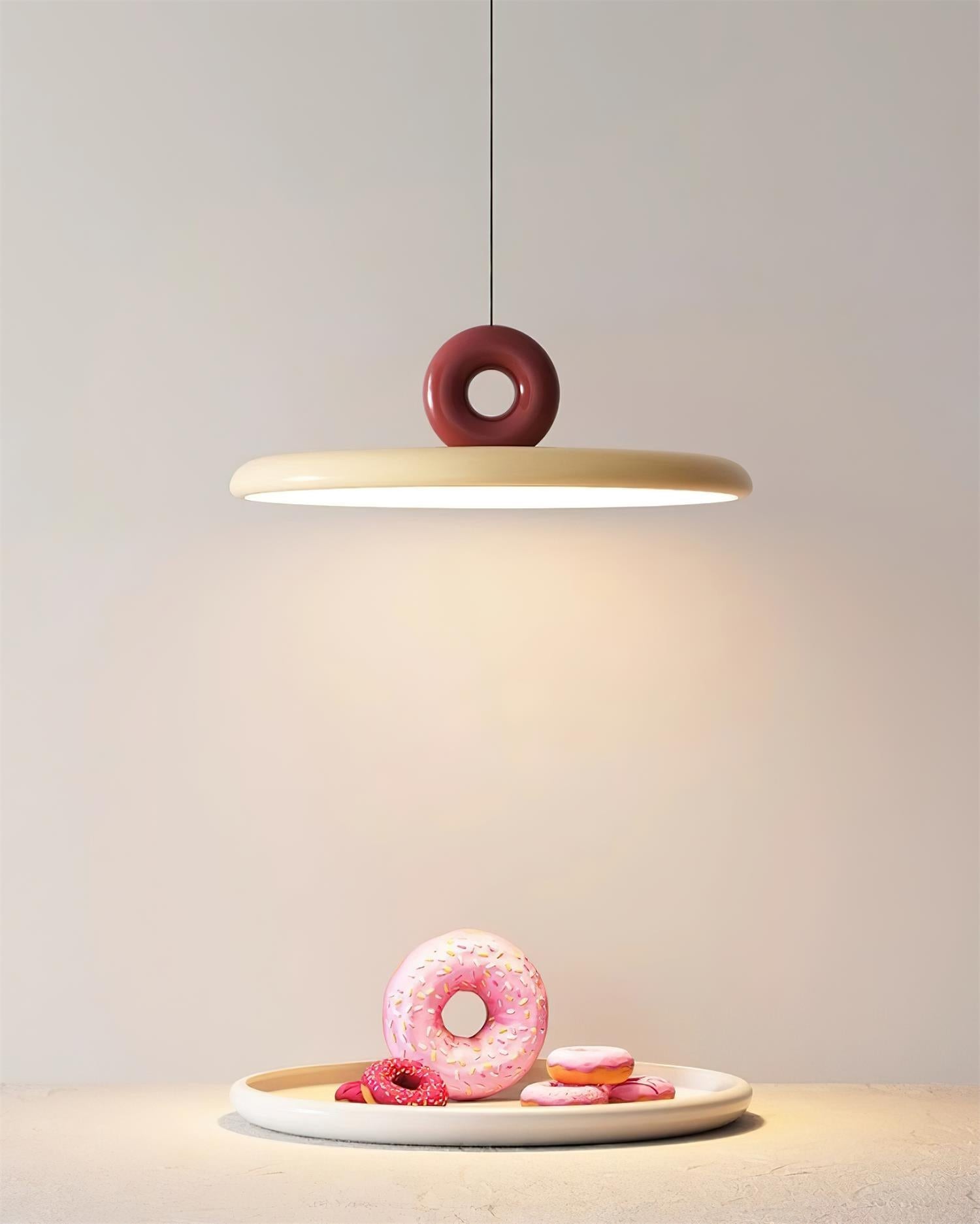 Crèmekleurige verticale vliegende schotel hanglamp HL469