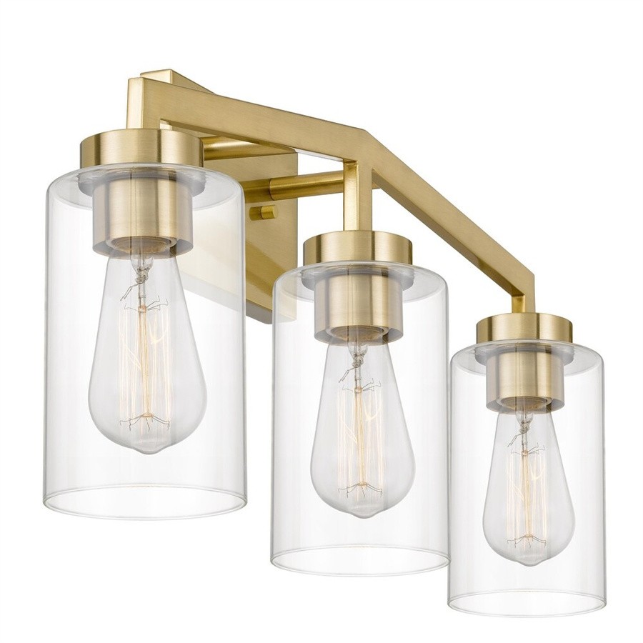 Industriële messing cilindrische glazen wandlamp HL237