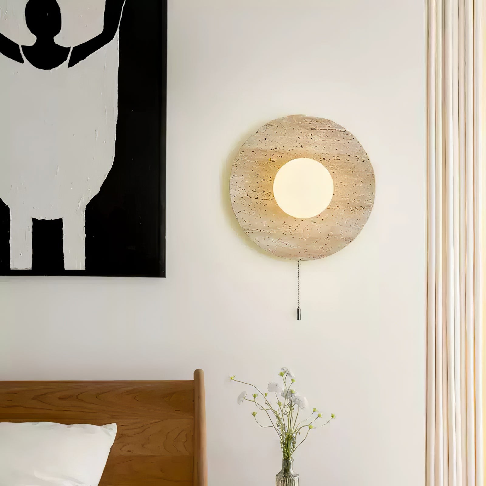 Retro Wabi Sabi Travertine Lunar Eclipse Wandlamp HL938