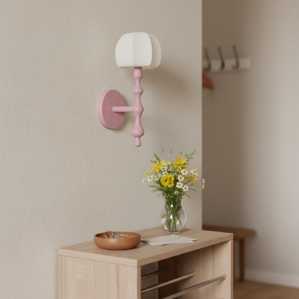 Savara moderne wandlamp met gebogen voet - zachte, diffuus verlichte stoffen kap voor hallen en woonkamers HL1902