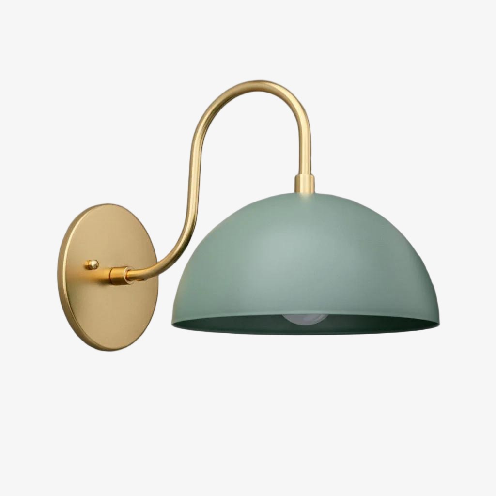 Curva Metalen Industriële Wandlamp - Gebogen Messing Arm - Gehamerde Koepellamp HL1770