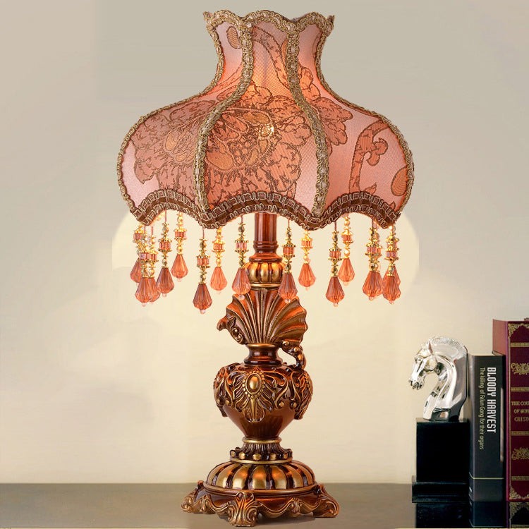 Traditionele Europese roze patroon lampenkap tafellamp HL873
