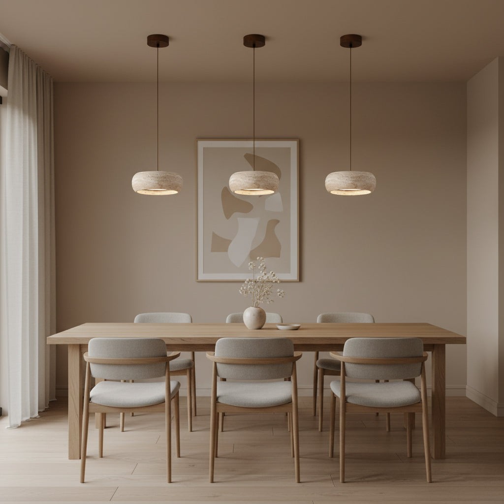 Travertin trommelvormige hanglamp HL3161