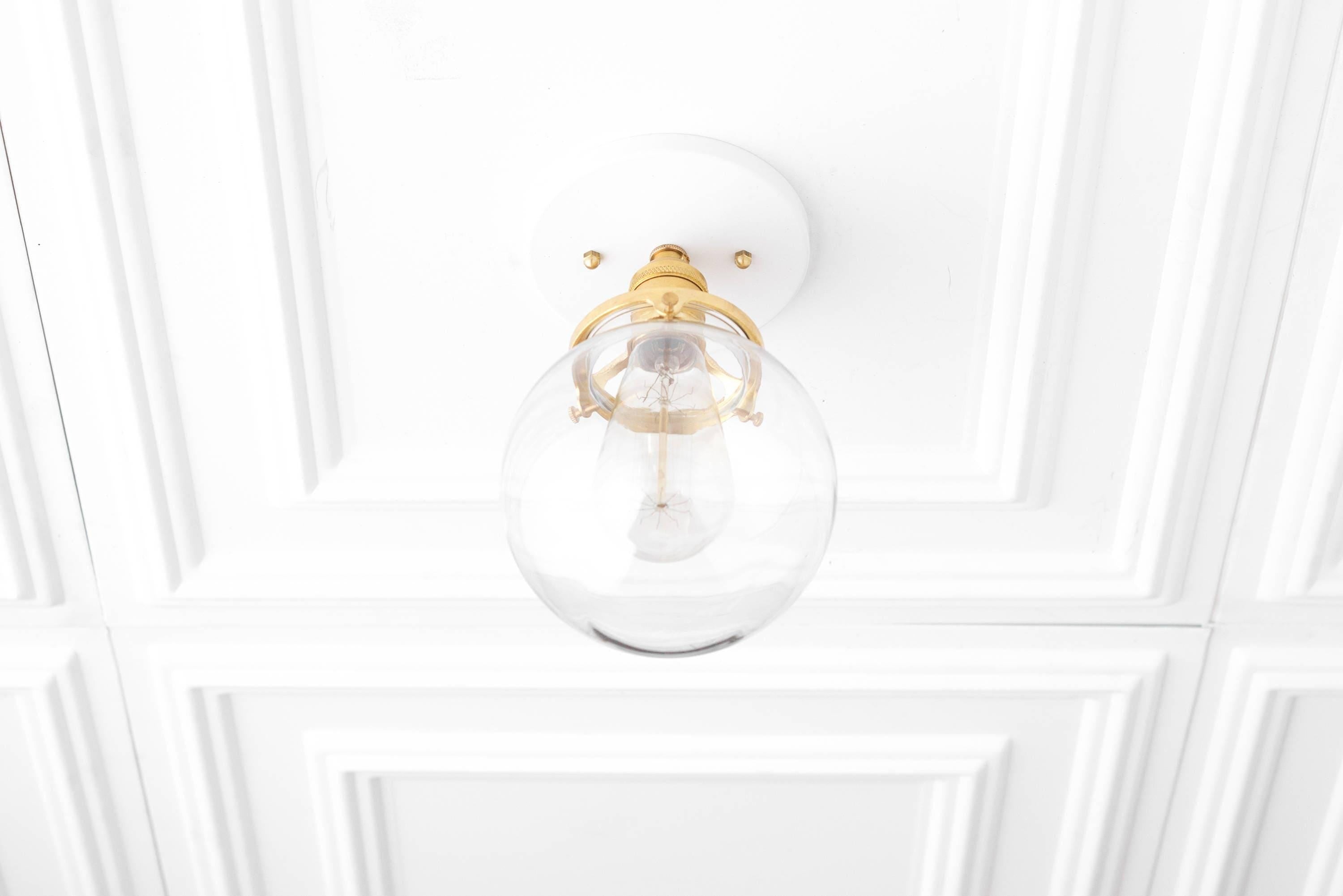 Glorica glazen retro bolvormige plafondlamp - Vintage industriële huisverlichting HL1731