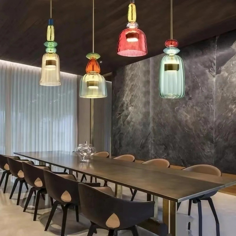 Scandinavische Macaron glas-in-lood design hanglamp HL213