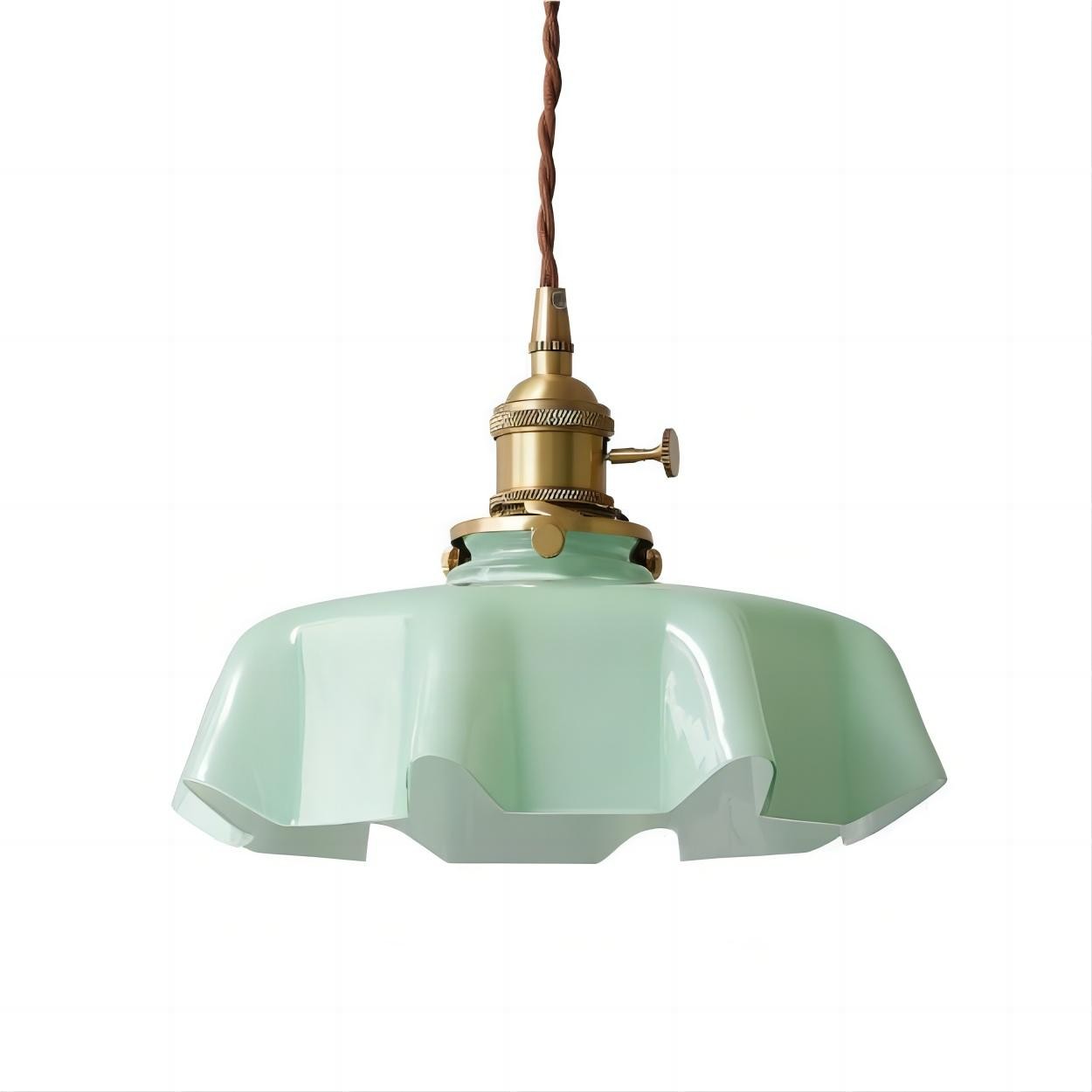 Retro Glazen Bloem Crème Hanglamp HL183