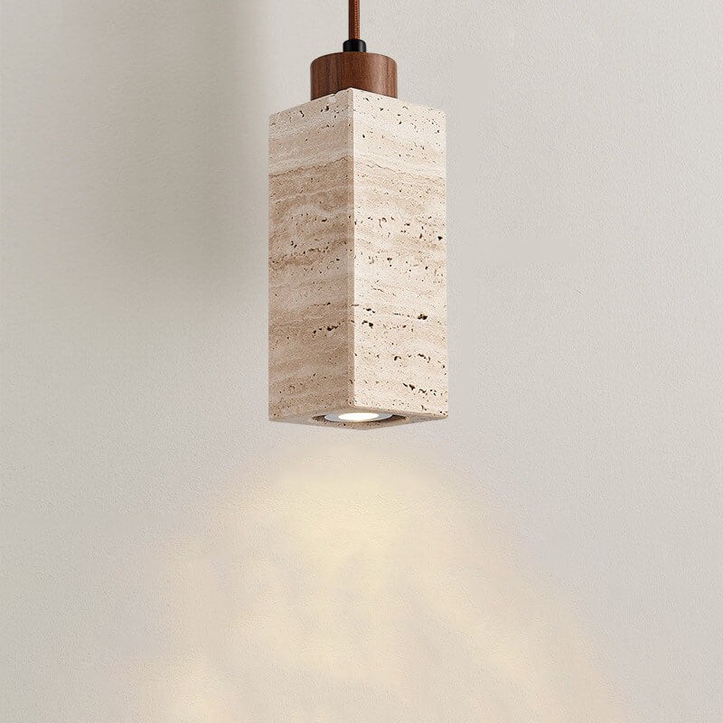 Wabi Sabi hanglamp van massief hout en steen HL971