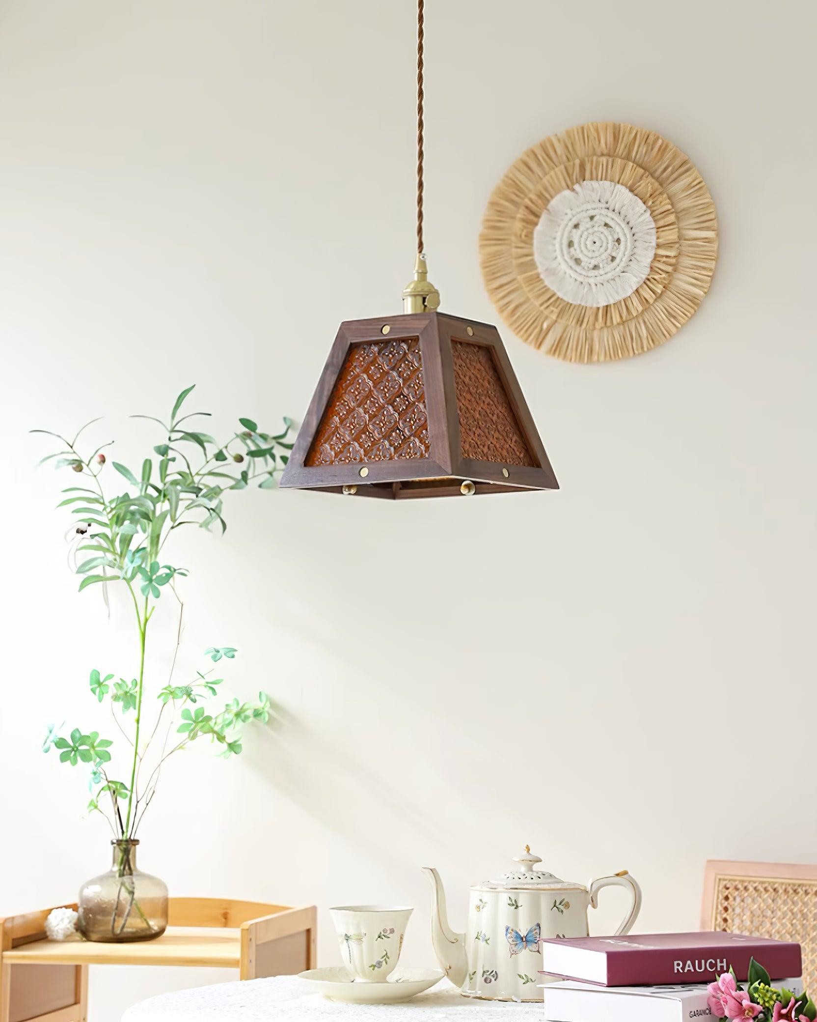 Retro patroon glazen hanglamp HL405