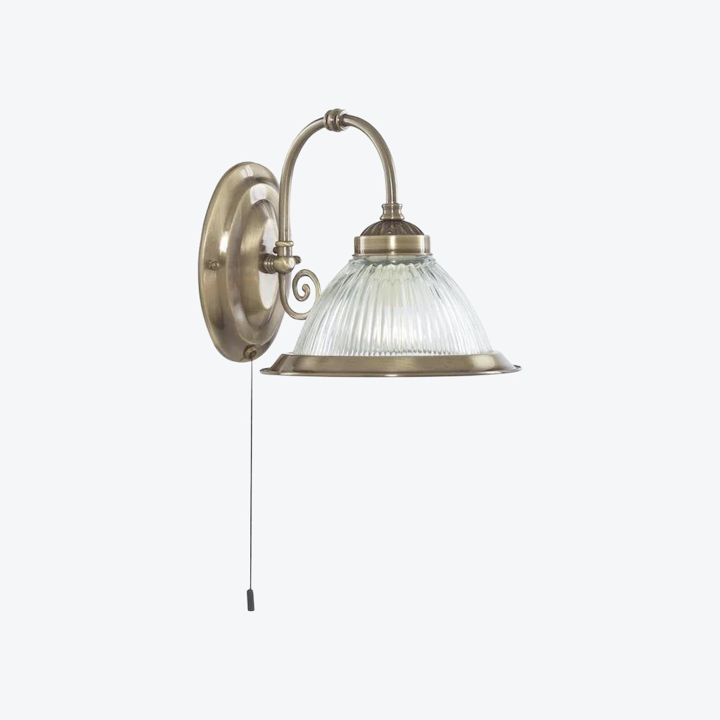 TF Vintora wandlamp met ribbels van glas - industriële klokvorm voor eetkamer en hal HL2202