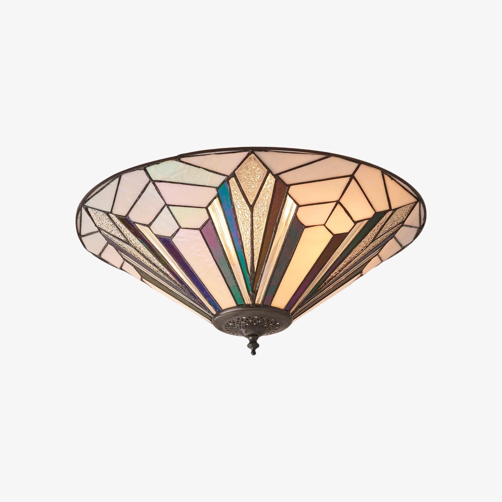 TF Astoria Modern Deco plafondlamp met getextureerd glas - Elegante woonlamp HL2244