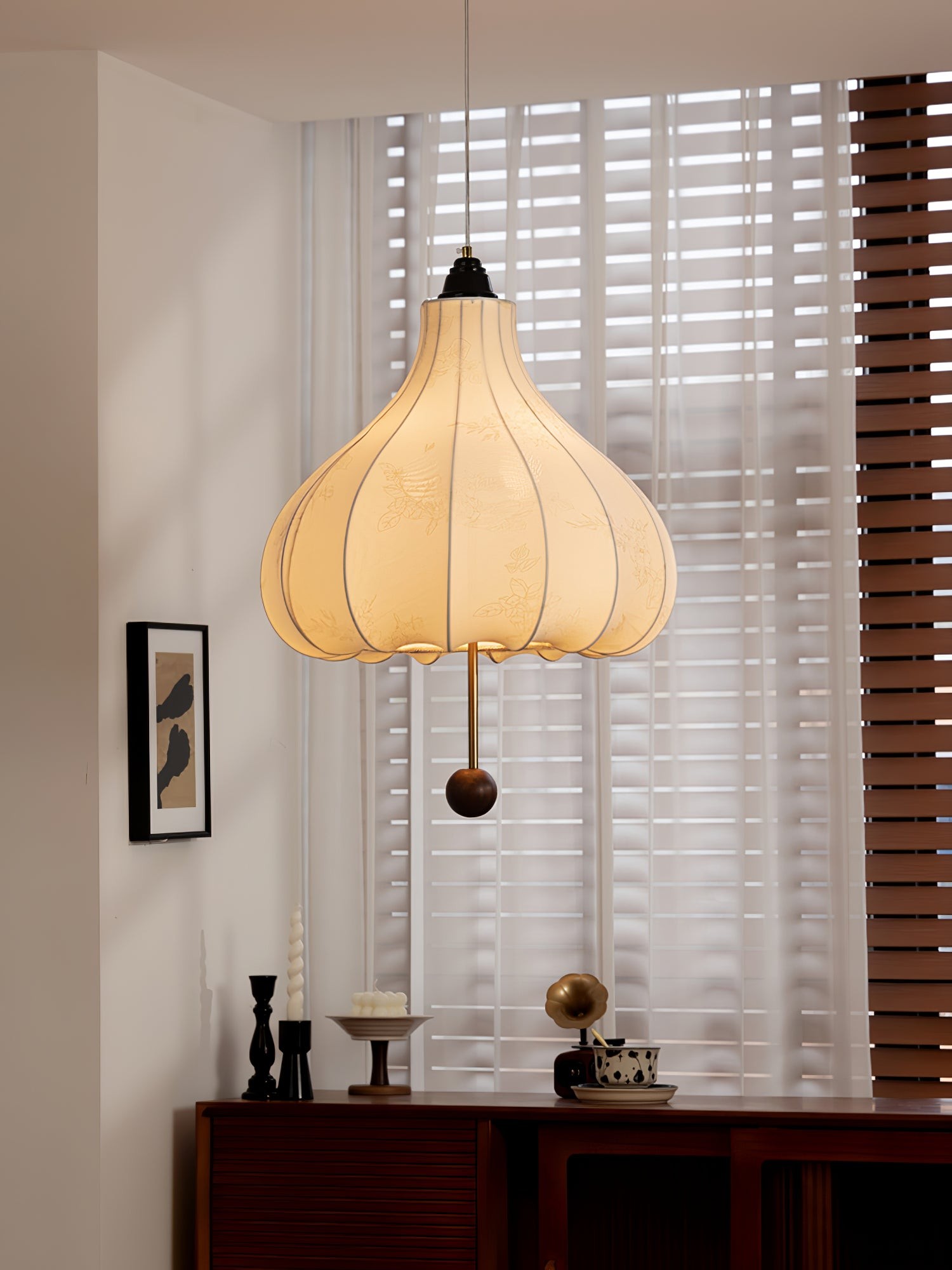 Retro Kastanje Stoffen Hanglamp HL495