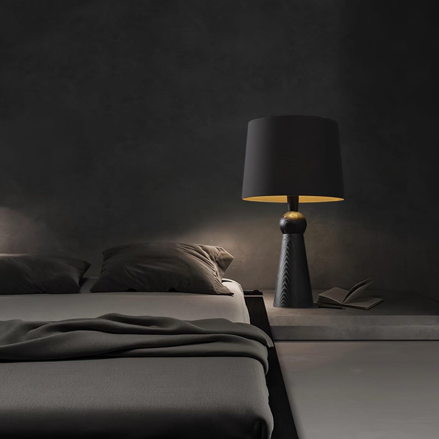 Nordic Retro Massief Houten Stoffen Tafellamp HL372