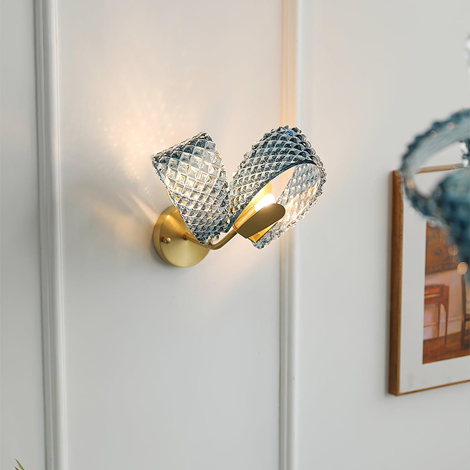 Creatieve Licht Luxe Blauwe Lint Wandlamp HL381
