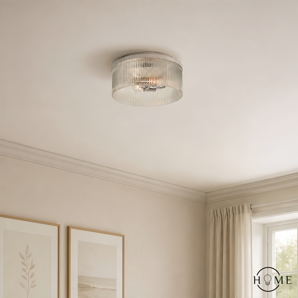 Cooper Geribbelde Glazen Plafondlamp HL1004
