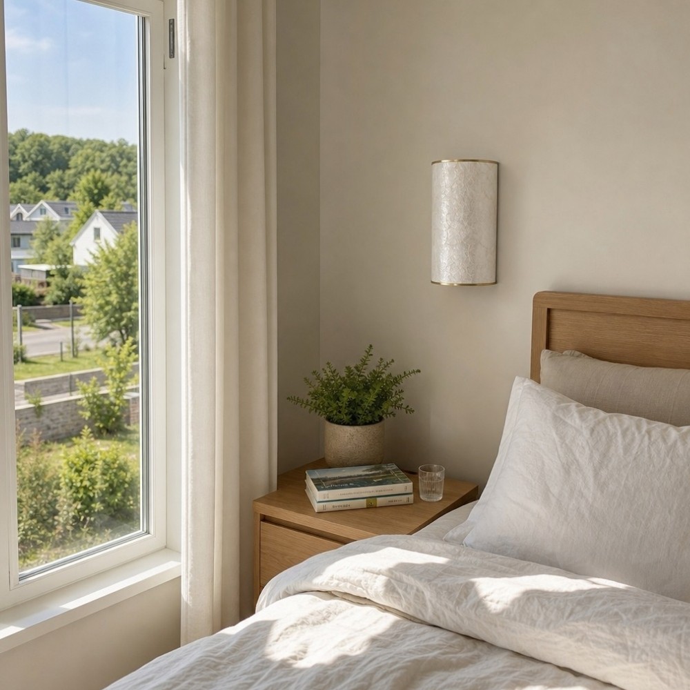 Nacrelith Capiz schelp wandlamp met gelaagde textuur - Moderne wandlamp voor de woonkamer HL3548