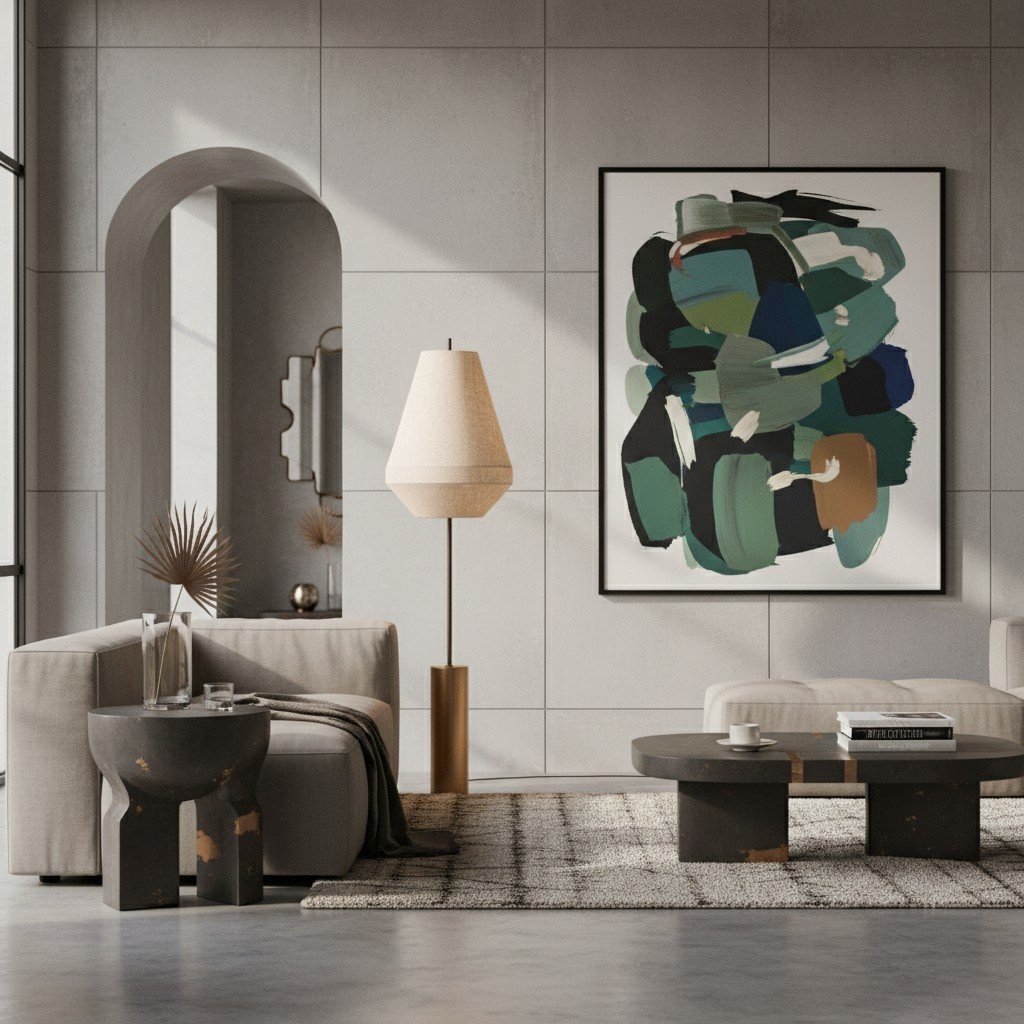 Zalen vloerlamp - Hanglamp met gelaagd linnen design en verouderd messing design voor de woonkamer HL1917