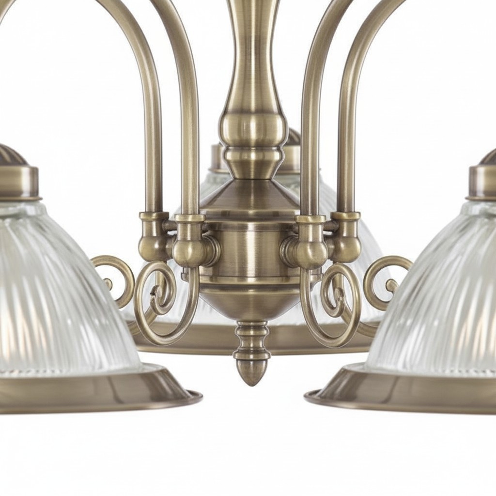 TF Vintora Hanglamp met geribbeld glas - Elegante metalen afwerking voor keukens, eetkamers en gangen HL2221