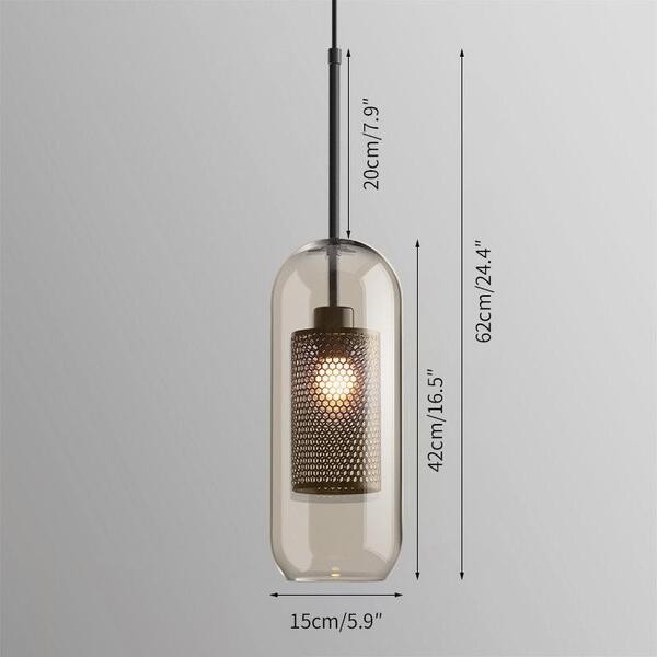 Vintage Glazen Hanglamp Industriele Woonkamer HL41