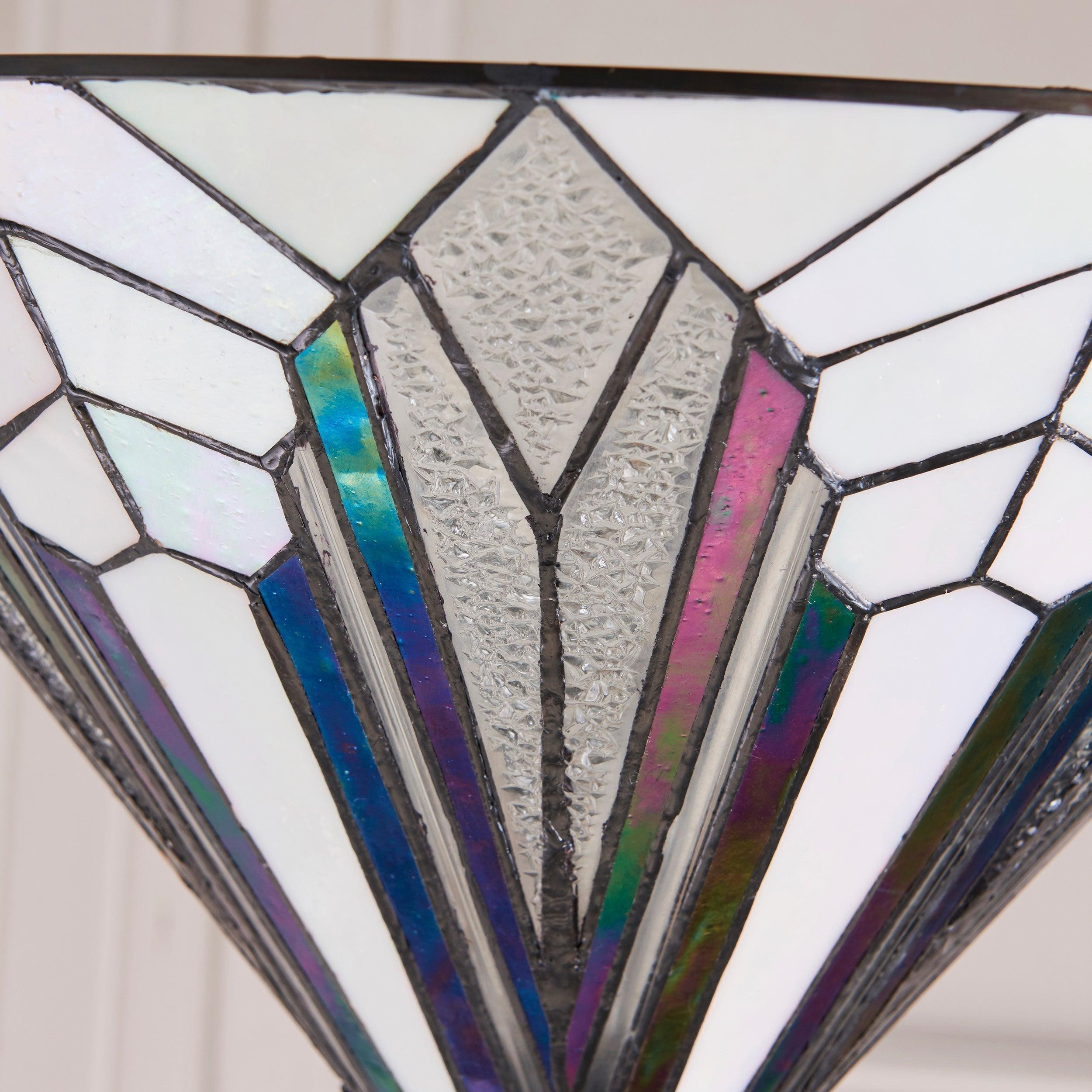 TF Astoria Tiffany-stijl uplighterlamp - getextureerde glazen kap voor sfeer in huis en op kantoor HL2252