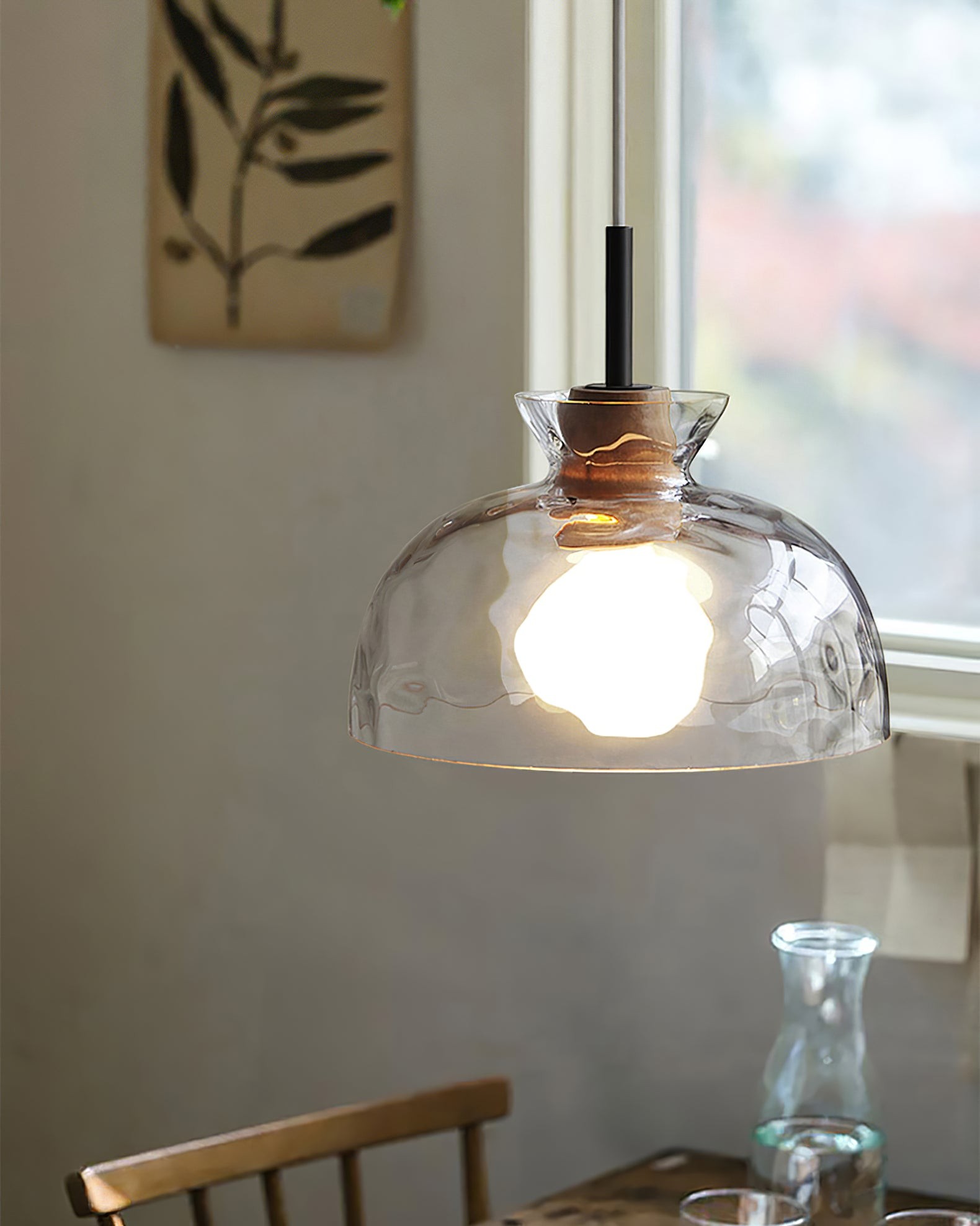 Moderne Water Ripple Transparante Glazen Hanglamp HL798