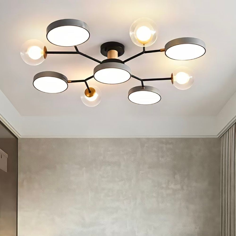 Nordic Branch LED Plafondlamp - Ronde Houten Lamp voor Slaapkamer HL1349