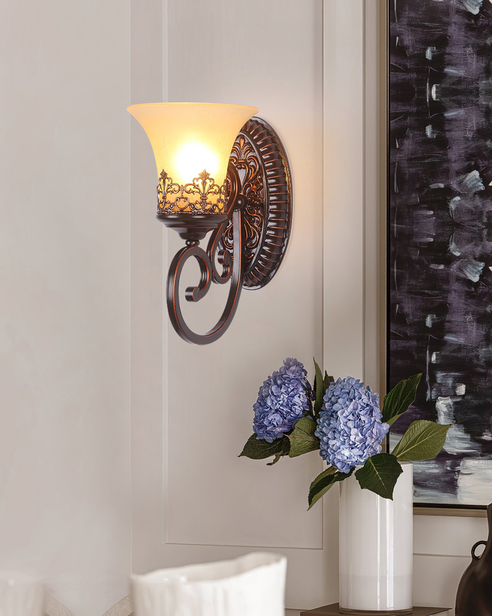 Grote Zwarte Baard Wandlamp HL1159