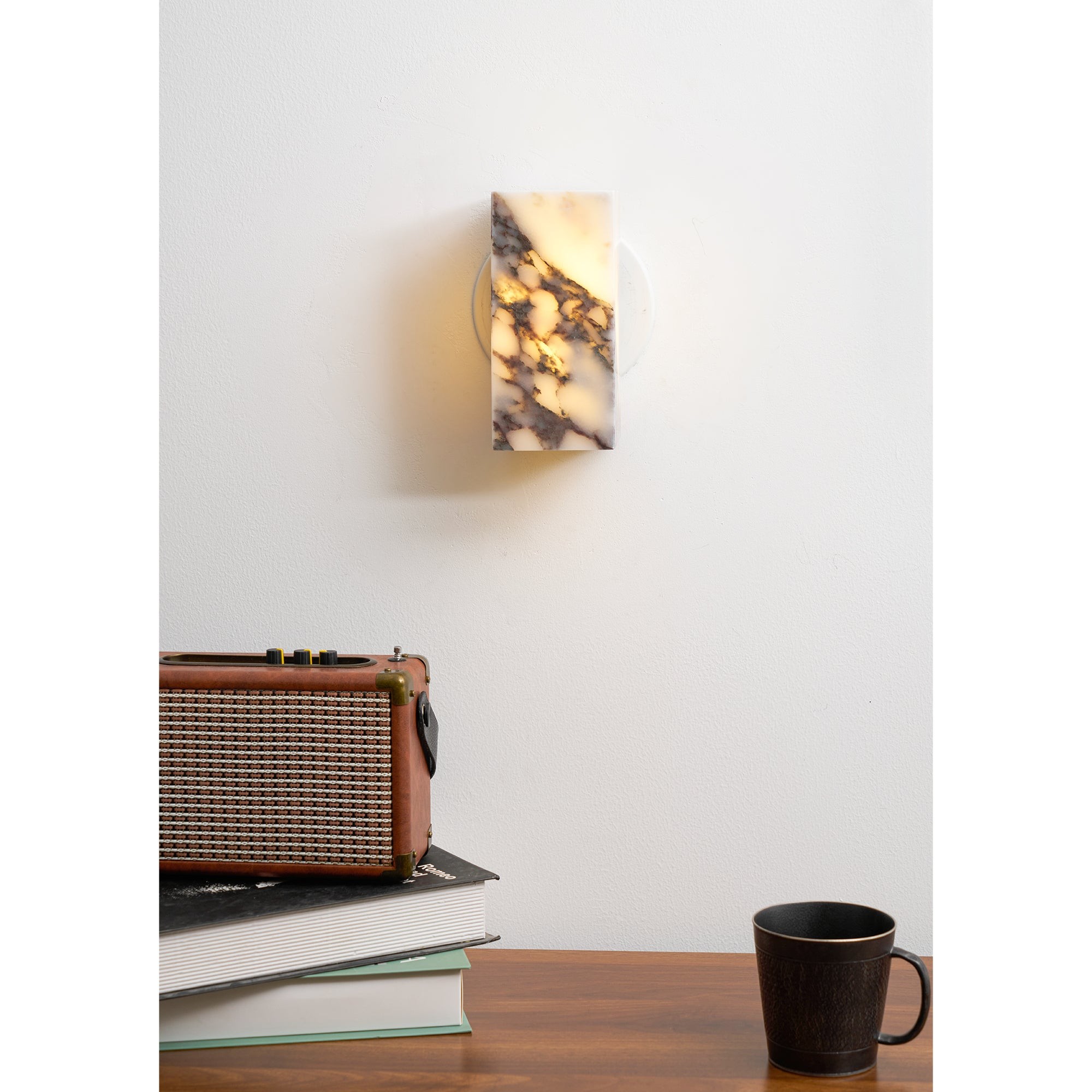 Vierkante marmeren wandlamp HL3178