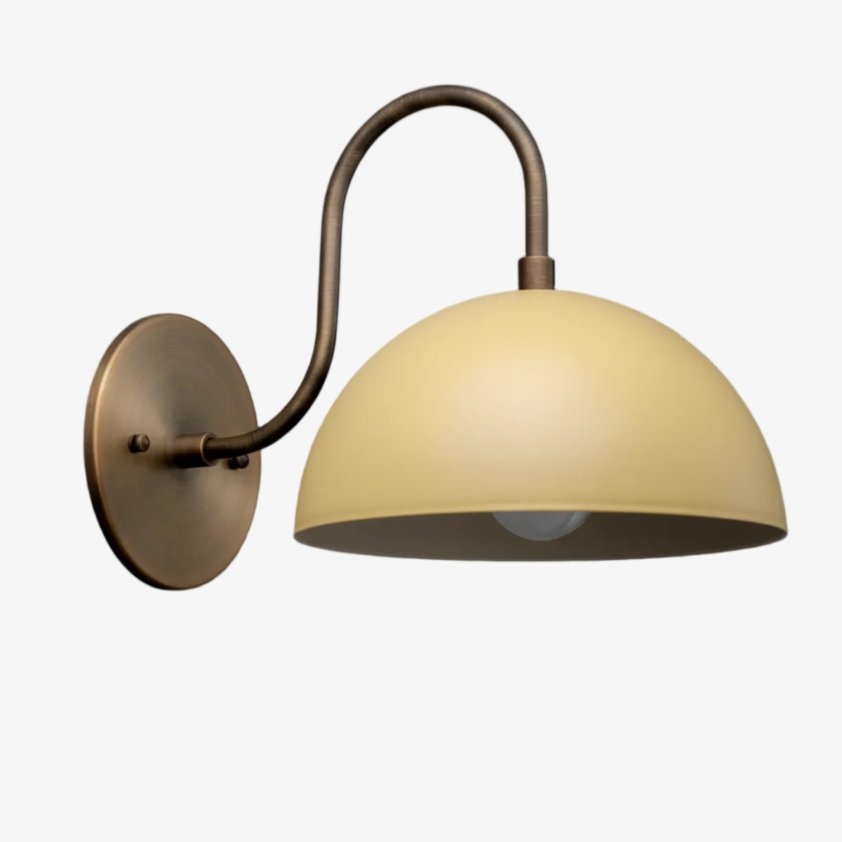 Curva Metalen Industriële Wandlamp - Gebogen Messing Arm - Gehamerde Koepellamp HL1770
