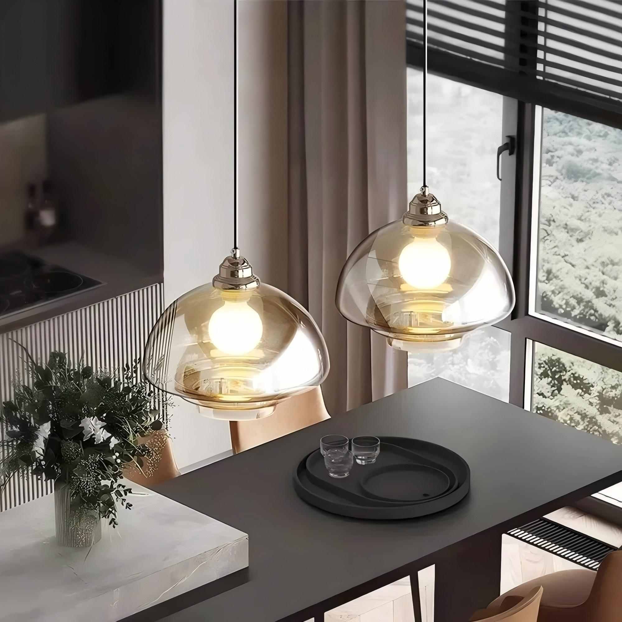 Art Deco Glazen Hanglamp - Elegante Sculpturale Hanglamp Voor Eetkamer en Keuken HL190