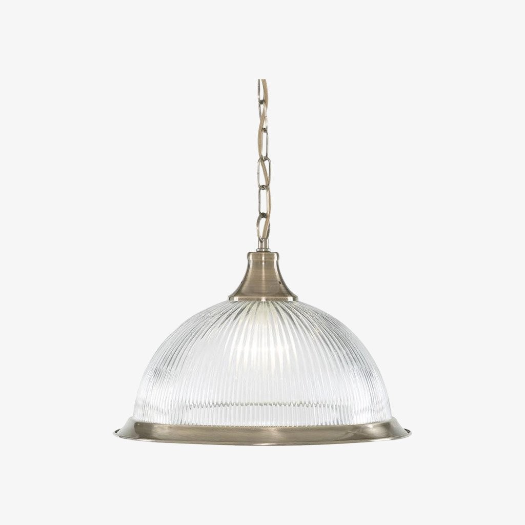 TF Vintora Hanglamp met geribbeld glas - Elegante metalen afwerking voor keukens, eetkamers en gangen HL2221