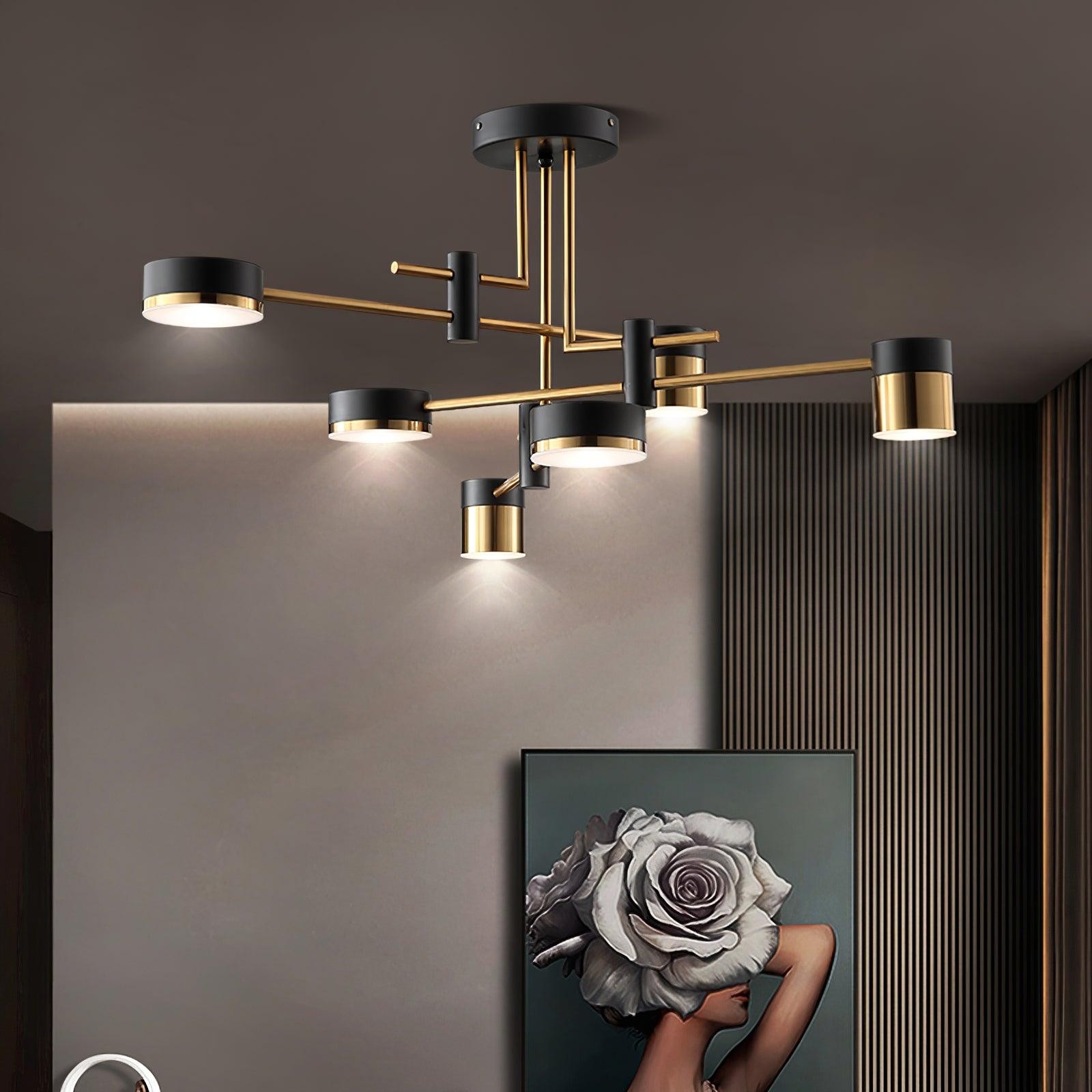 Luxe Spider Sputnik Design Metalen Schijf Plafondlamp HL1090