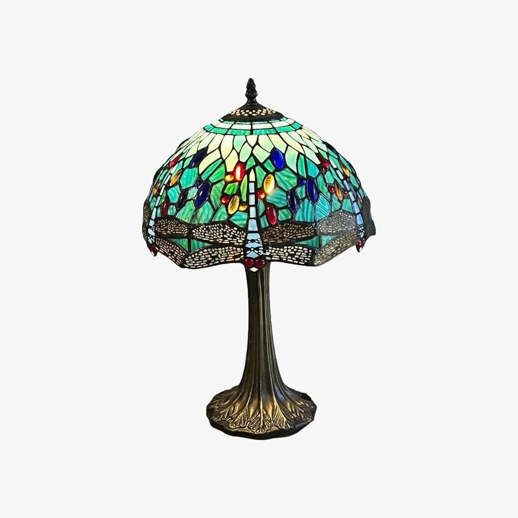 TF Dragonfly Tafellamp - Vintage glas-in-lood voor woonkamer en slaapkamer HL2140