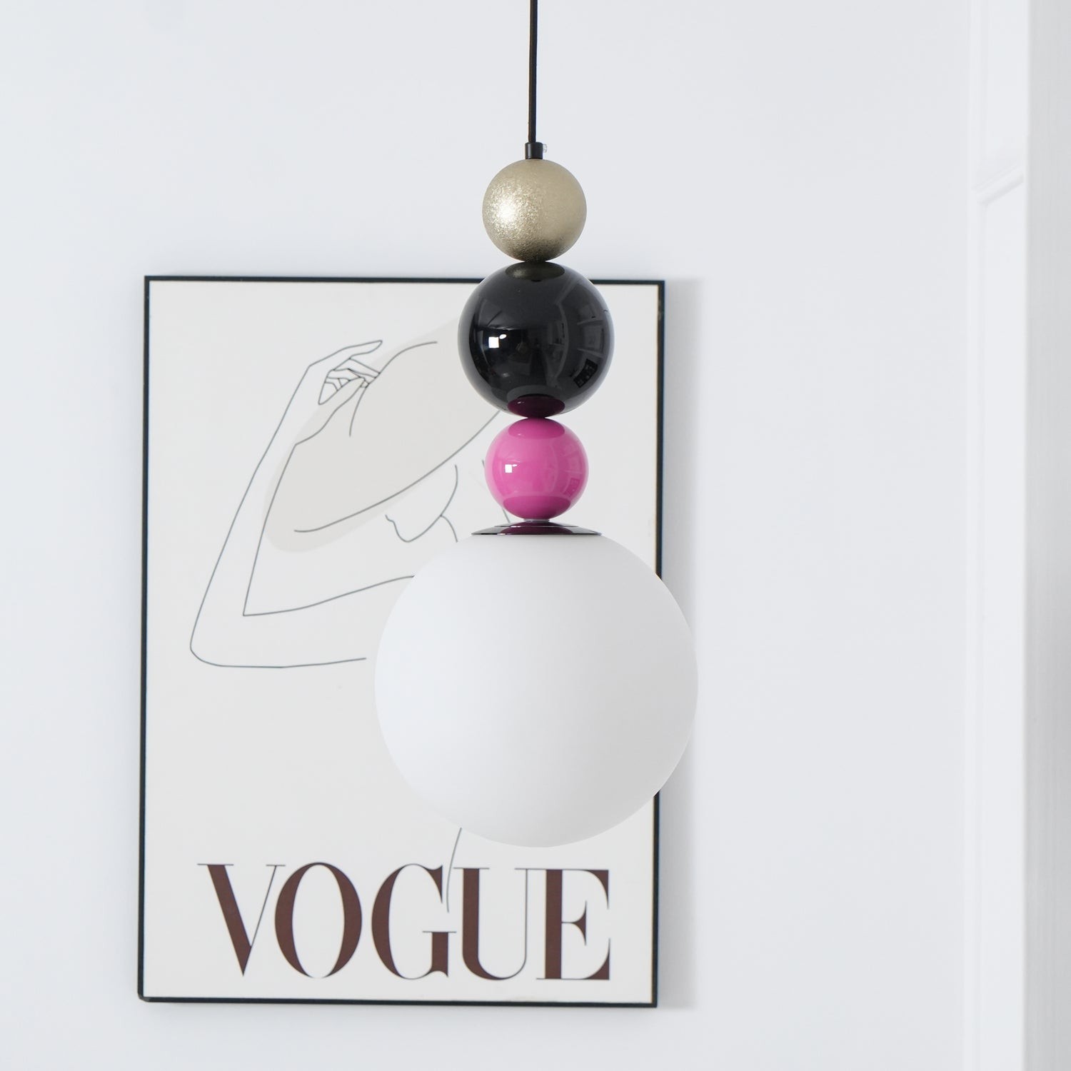 Ronde ballen stapelbare roze hanglamp HL761