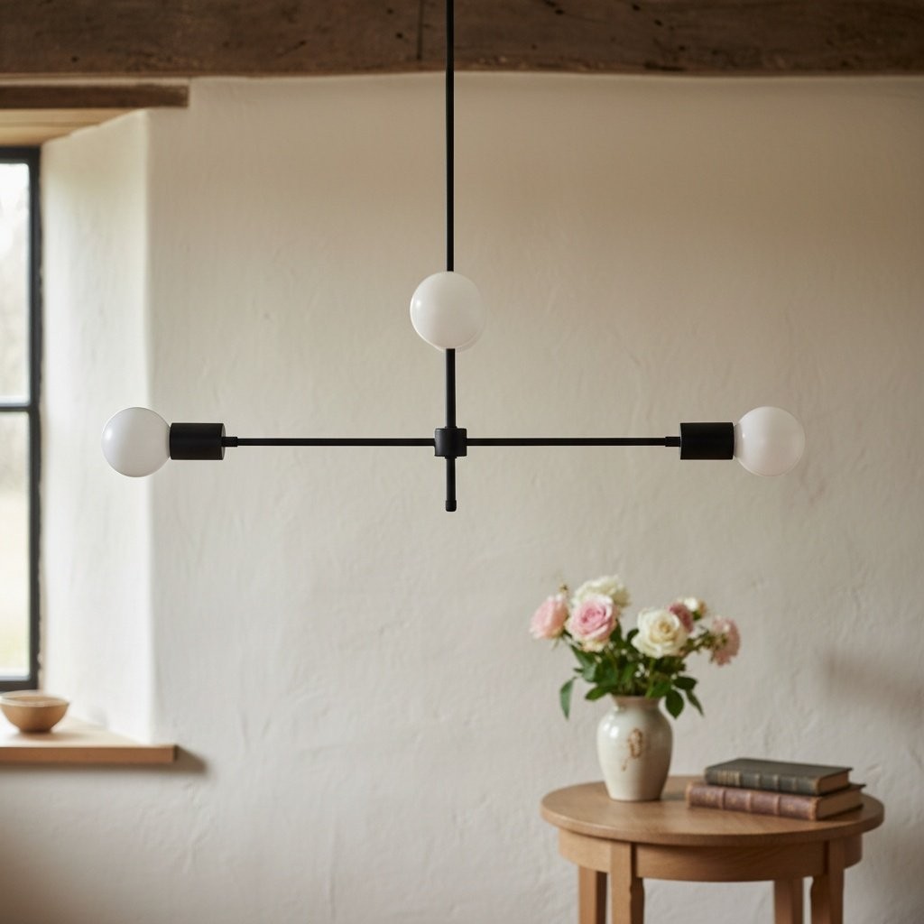 Mobilux Line zwarte en messing kroonluchter - moderne bolvormige plafondlamp HL1699