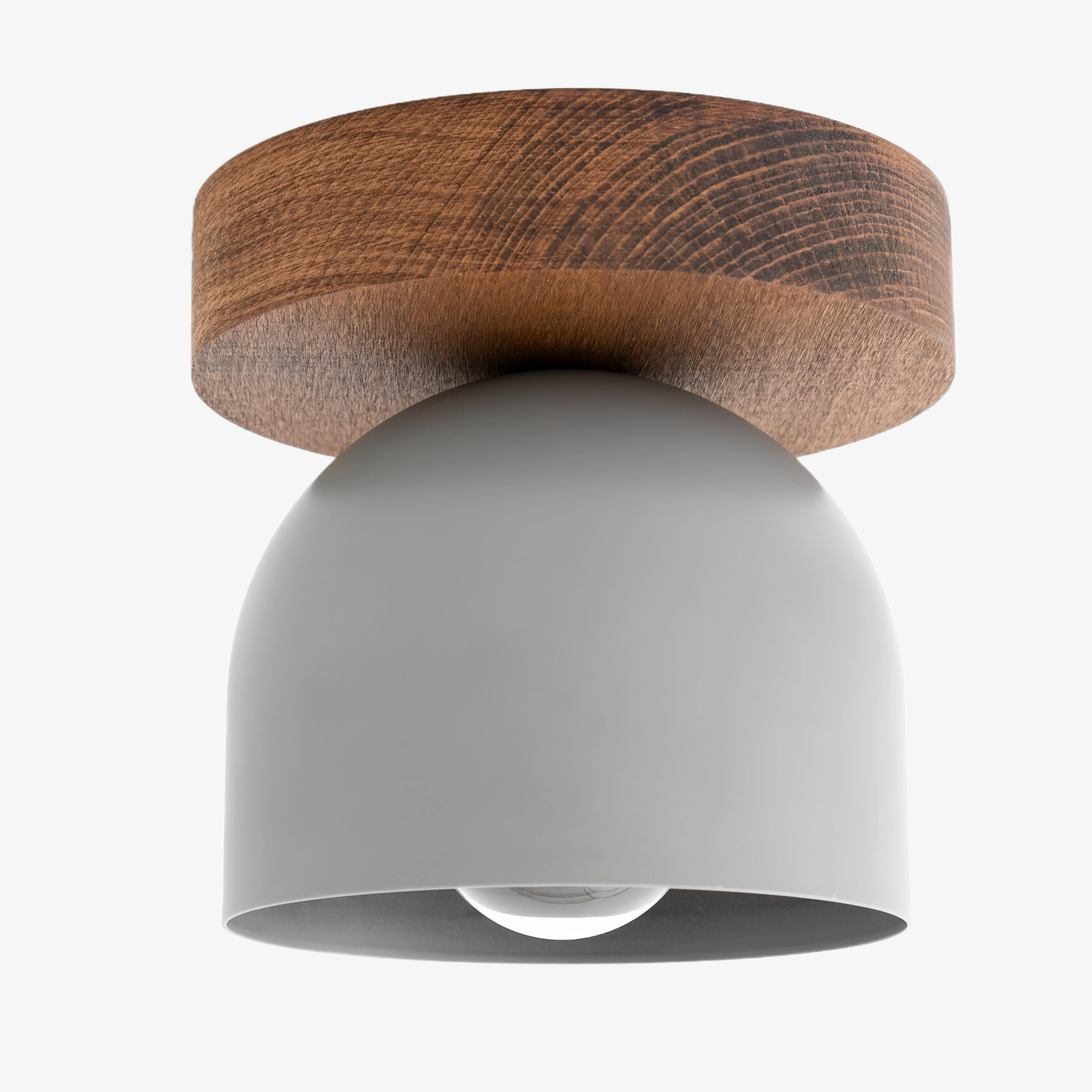 Metio Dome moderne rustieke plafondlamp - houten en metalen fusie HL1734