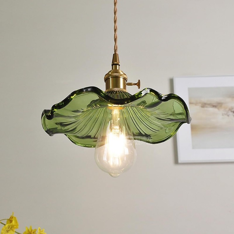 Vintage Hibiscus Bloem Glazen Hanglamp HL278