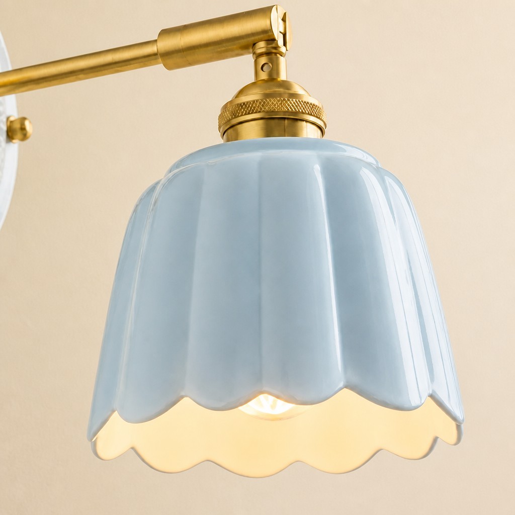 Cienax Retro Keramische Bloem Wandlamp voor Slaapkamer of Woonkamer HL3578