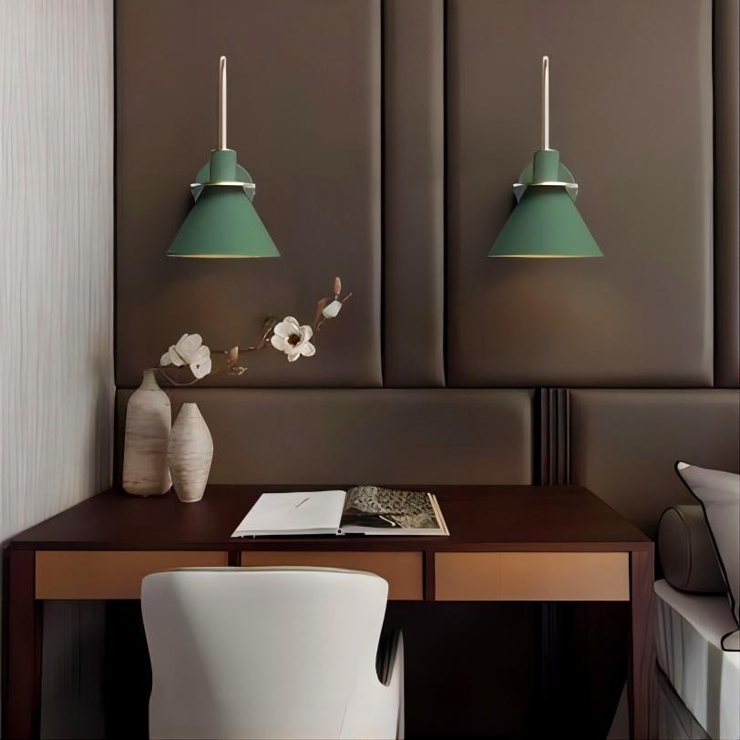 Scandinavische Macaron metalen wandlamp met trompet HL55
