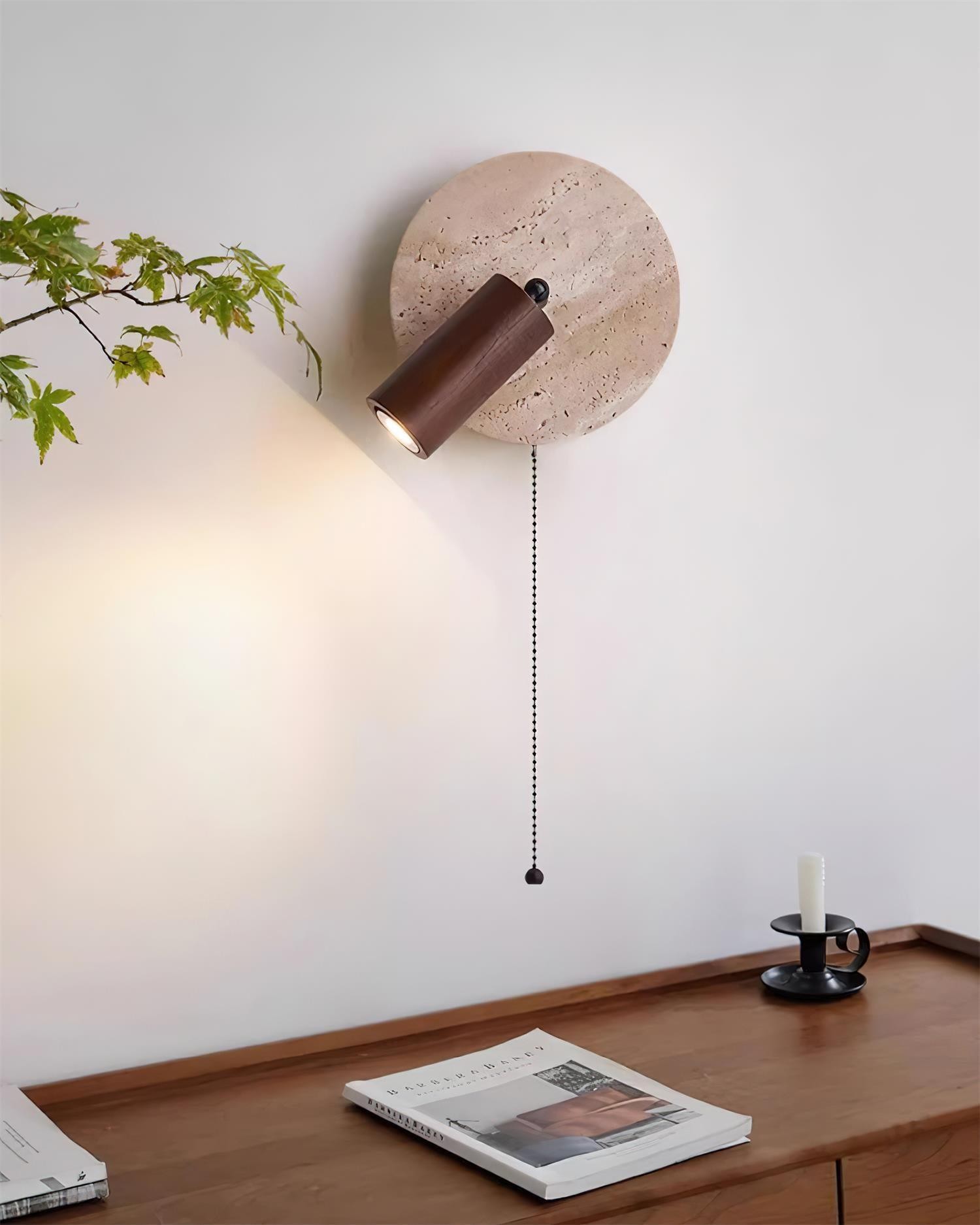 Vintage gele travertijn wandlamp HL712