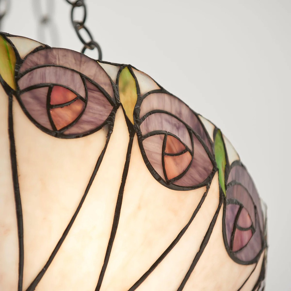 TF Hutchinson Tiffany hanglamp - Omgekeerde kunstglazen verstelbare hanglamp voor thuis HL2097