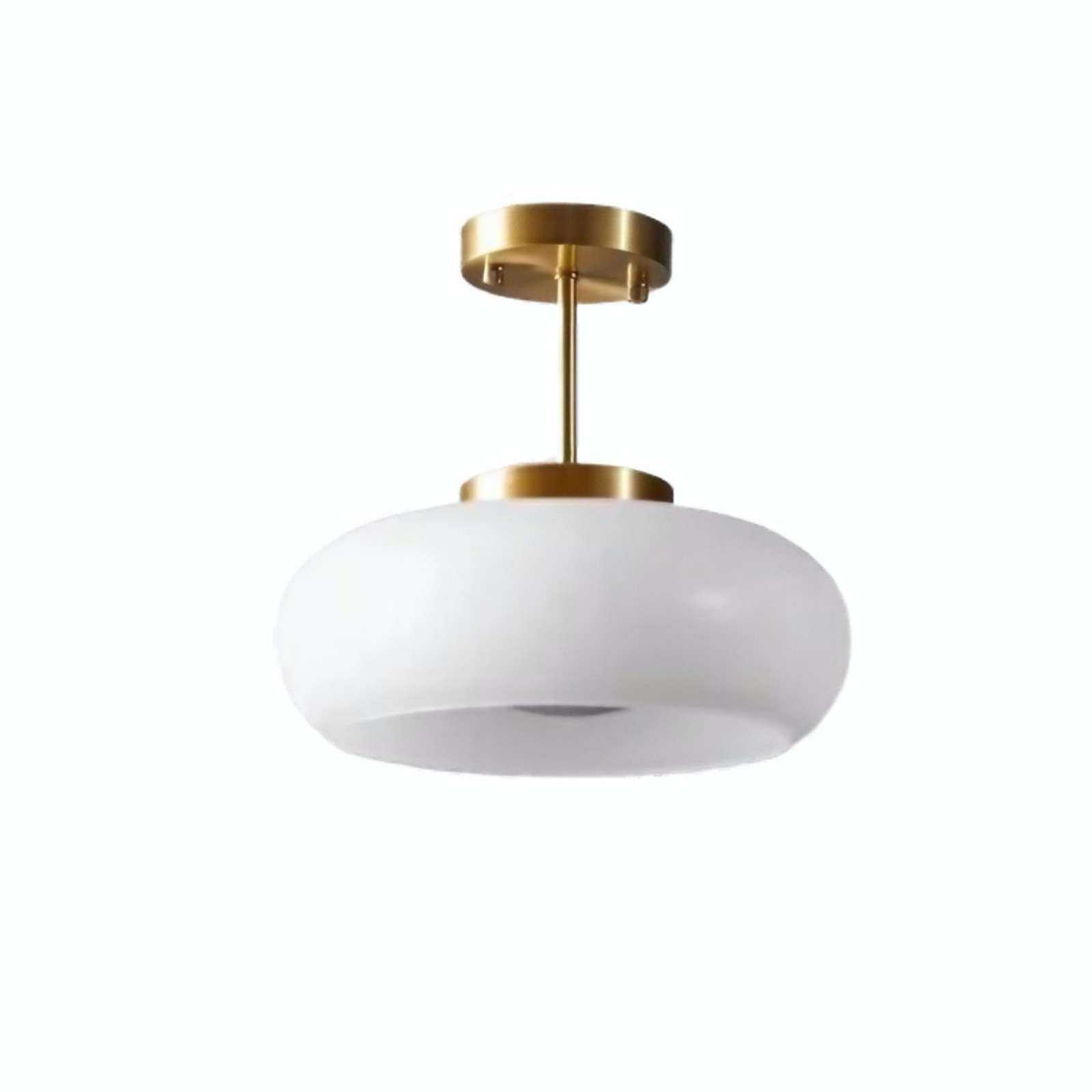 Retro messing schijf Bauhaus glazen plafondlamp HL167