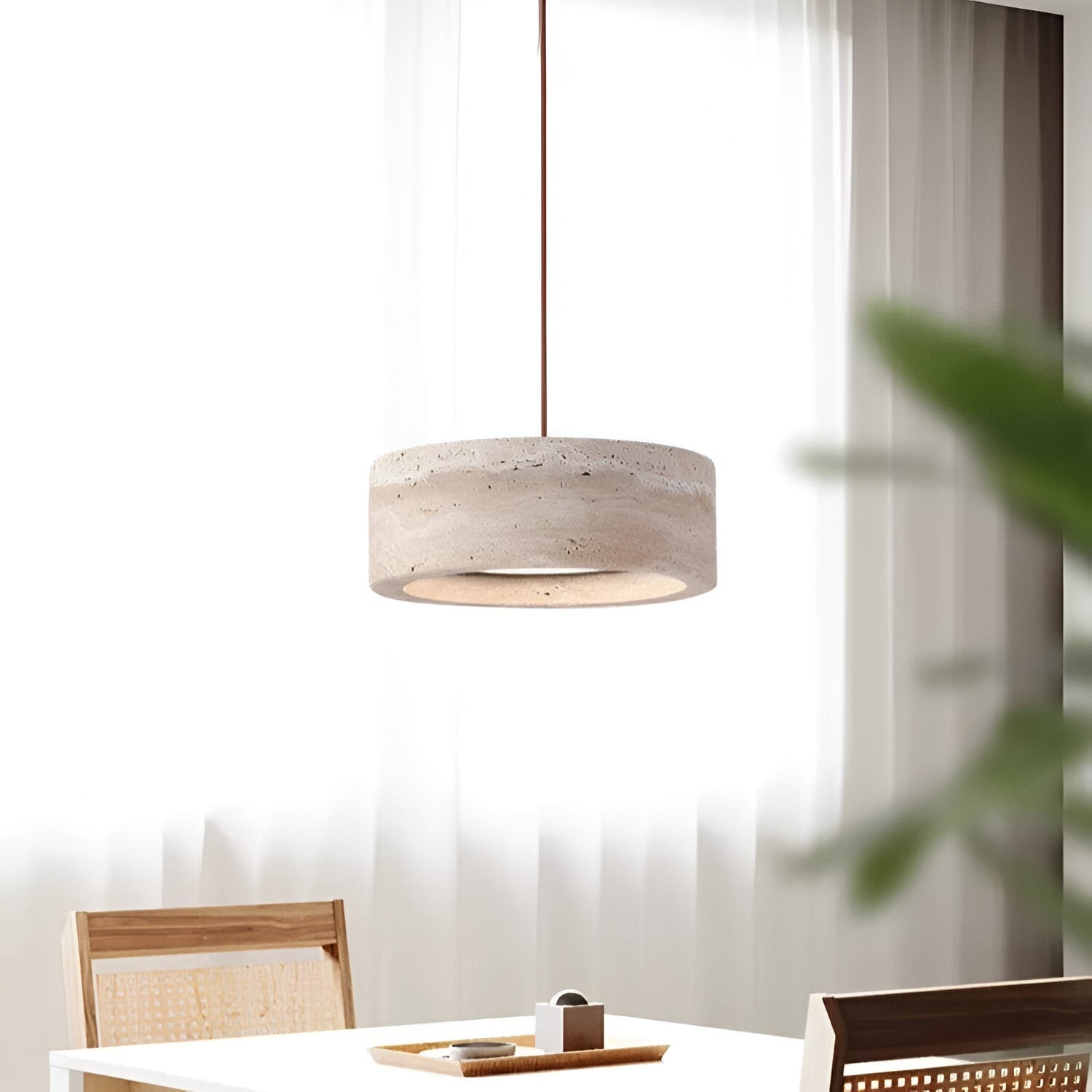 Hanglamp HL3487 in Wabi Sabi-stijl met travertijnsteen