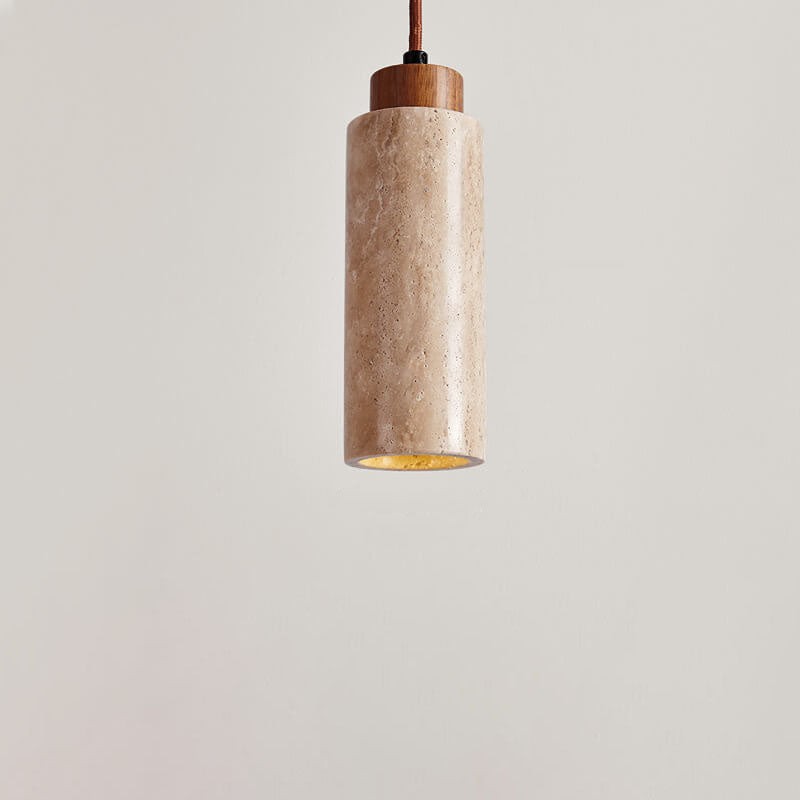 Wabi Sabi hanglamp van massief hout en steen HL971