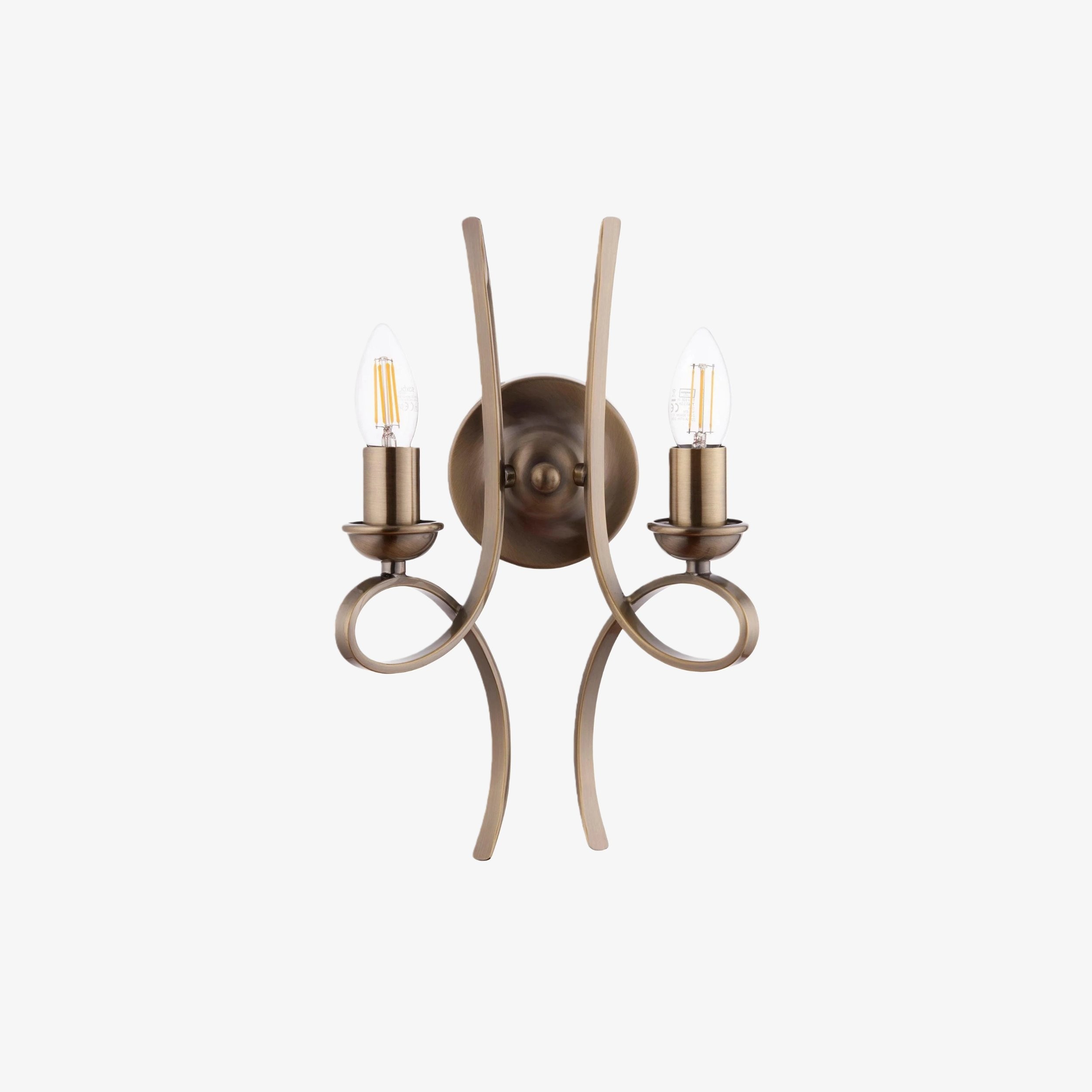 Foline wandlamp van geborsteld messing - Tijdloze wandlamp voor woonkamers en hallen HL2213