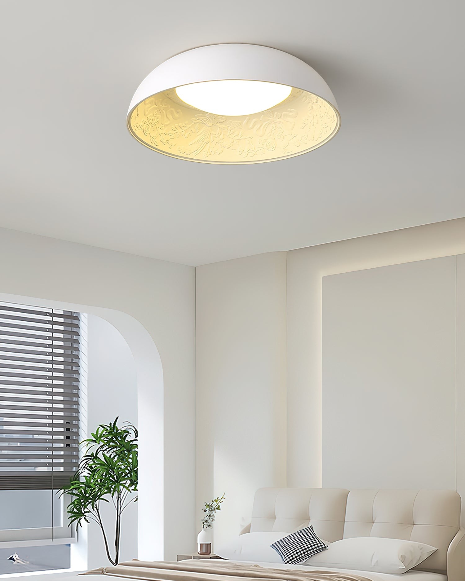 Franse romantische gesneden ronde LED plafondlamp HL617