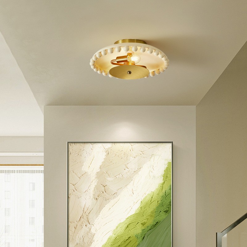 Crèmekleurige creatieve hal plafondlamp HL397